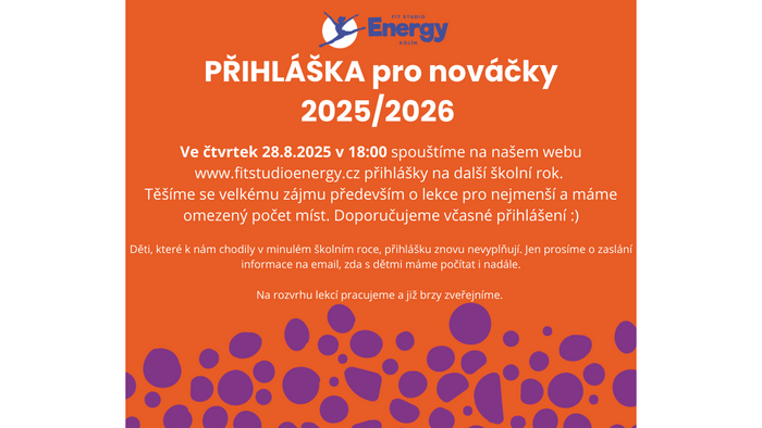 Přihlášky pro nováčky 2025/2026