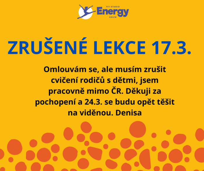 Zrušení lekce 17.3.