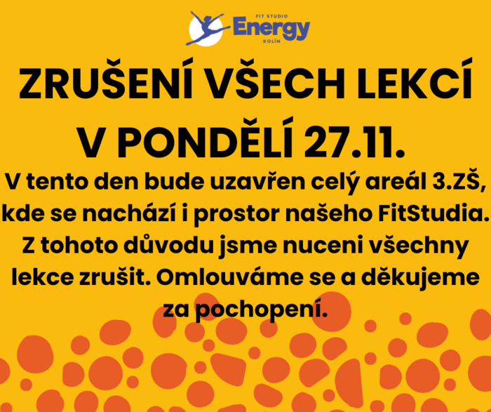 Zrušení lekcí 27.11.